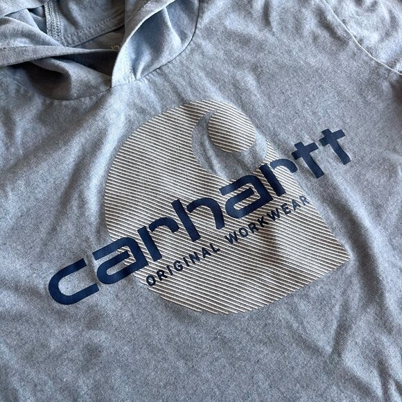 Carhartt light blue hooded shirt 7 - Picture 2 of 6